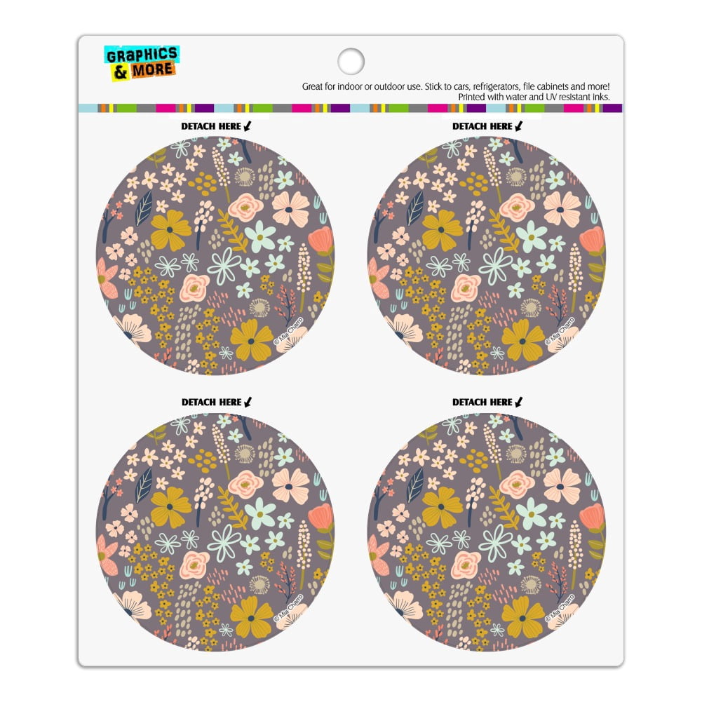 Mimi Flowers Floral Garden Refrigerator Fridge Locker Vinyl Circle ...