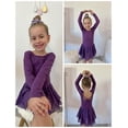 thumbnail image 6 of Arshiner Girls Long Sleeve Ballet Leotards with Shinny Skirts Criss-Cross Back Dance Dresses, 6 of 6