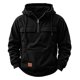 thumbnail image 3 of MHFRRA Sudadera Informal con Capucha y Mangas Raglán de Pana para Hombre, con Bolsillos con Cremallera, para Uso Diario En Otoño E Invierno Negro, 3 of 4