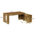 thumbnail image 2 of Tribesigns 63" L-Shaped Computer Desk with Storage Cabinets and 2-Tier Shelf, Mid-Century Modern Large Executive Table Workstation for Home Office, Brown, 2 of 8