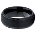 thumbnail image 2 of Tungsten Wedding Band Black Tungsten Ring Brushed Tungsten Carbide Anniversary Band Comfort Fit Men Women, 2 of 3