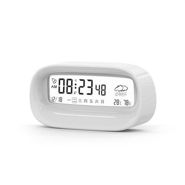 ABIDE Desk LCD Digital Clock Nightstand Calendar Temperature Humidity Meter Home Office Snooze