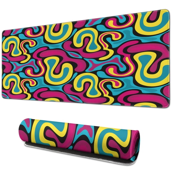 Work & Play in Style with Bright Graffiti Desk Mat - XXL Extended Gaming Mouse Pad - Non-Slip Base, Stitched Edges, Perfect for Office, Computer, Keyboard, 31.5 x 11.8 in