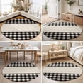 thumbnail image 4 of Round Area Rugs 3.3Ft, Retro Black Non-Slip Washable Circle Rugs Carpet, Farmhouse Buffalo Plaid Vintage Beige Indoor Outdoor Rug Floor Mats Throw Runner for Bedroom Living Room Bathroom, 4 of 8