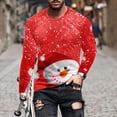 thumbnail image 1 of Blusas y camisas de manga larga y cuello redondo para hombre, informales, a la moda, con estampado navideño, cuello redondo, blusas de licra de manga larga para hombre., 1 of 5