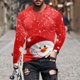 thumbnail image 1 of Blusas y camisas de manga larga y cuello redondo para hombre, informales, a la moda, con estampado navideño, cuello redondo, blusas de licra de manga larga para hombre., 1 of 5