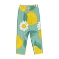 thumbnail image 4 of Fotbe Lemons Chamomile Flowers And Leaves Women's Pajama Pants,Sleepwear Pants,Pj Bottoms Drawstring And Pockets-Medium, 4 of 9