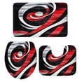 thumbnail image 2 of Modern Red Black Bathroom Rugs Set Abstract Retro Non Slip Absorbent Soft Bath Mats 3 Piece Set with Bathroom Rug, U-Shaped Floor Mat, Toilet Seat Cover Small Size, 2 of 9