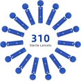 Metene Blood Lancets 310 Count (1.9 ¢/ea), Disposable Twist Top Lancets for Lancing Devices