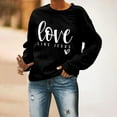 thumbnail image 4 of Brilliant Valentines Sweater Women Women's Christmas Printed Round Neck Long Sleeves Top Loose Fitting Sweater New(Black,M), 4 of 6