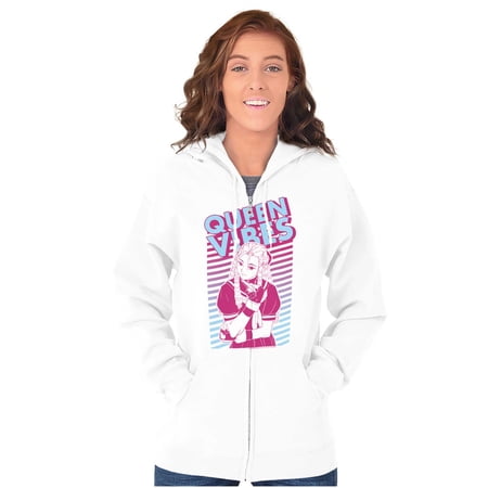 Street Fighter Karin Queen Vibes Womens Plus Size Graphic Zipper Hoodie Brisco Brands 2X