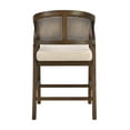 thumbnail image 4 of Noble House Wooden Frame Counter Stool Set of 2,Rattan Back with Rubberwood Frame,Beige+Walnut, 4 of 8