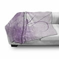 thumbnail image 3 of Purple Soft Flannel Fleece Throw Blanket, Abstract Art Style Vector Illustration of Flower Background with Butterfly, Cozy Plush for Indoor and Outdoor Use, 50" x 60", Violet and White, by Ambesonne, 3 of 6