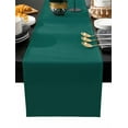 thumbnail image 2 of Dark Green Cotton Linen Table Runner 18 x 72 inch Modern Pure Dark Green Non-slip Rectangular Dining Table Decor for Wedding Party Holiday Dinner, 2 of 8