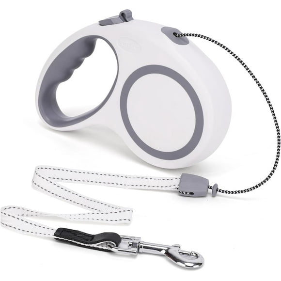shiyou-Retractable Dog Leash, 30 FT/ 20 FT Dog Walking Leash for Small Medium Large Dogs up to 77 lbs/ 44 lbs, Heavy Duty No Tangle (White, 20 FT (0-44 lbs))