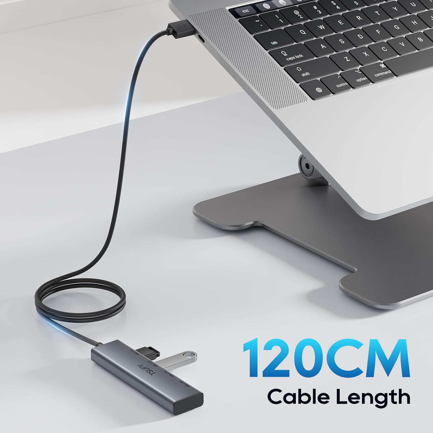 HRTGFD-USB 3.0 Splitter HUB with 2 USB-C & 2 USB-A Port,Multi USB C USB A 3.0 Hub with 4FT Extended Cable,4 Ports USB Extender Multi USB Port Hub for Laptop, PC, Flash Drive, HDD,Printer, Mouse, Keyb