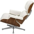 thumbnail image 3 of Nicer Furniture chaise longue en cuir classique moderne avec pouf, 3 of 4