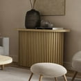 thumbnail image 5 of Jofran Auden Oval Mid-Century Modern Fluted Pedestal Base Sofa Console Table, 5 of 10