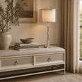thumbnail image 2 of DecMode 30" Stacked Crystal Silver Table Lamp with Cream Metal Shade, 2 of 11