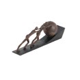 thumbnail image 6 of 23" x 8" Brown Polystone People Sculpture with Ball, by DecMode, 6 of 14