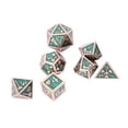thumbnail image 4 of Juego de dados poliédricos de 7 piezas Número claro Metal brillante Inodoro Juego de mesa Dados para juegos de rol Verde, 4 of 5