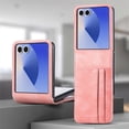 thumbnail image 5 of ELEHOLD Leather Wallet Case for Samsung Galaxy Z Flip 7 2025 with Card Slots, Slim Thin Premium PU Leather Anti-Scratch Shockproof Protective Case Business Style for Men Women,Pink, 5 of 7