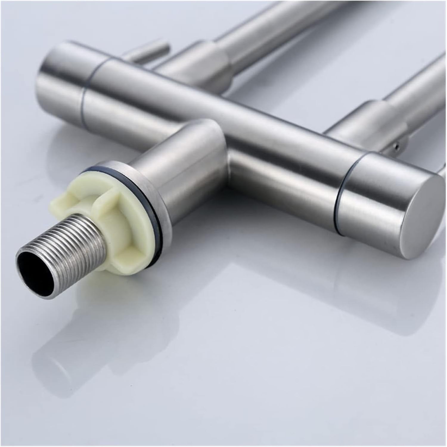 304 Stainless Steel Kitchen Single Cold Water Double Pipe Double Outlet Faucet Sink Sink Sink Double Handle Double Switch Faucet