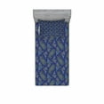 thumbnail image 2 of Ambesonne Floral Fitted Sheet & Pillow Sham Set, Droplet Motif, Full, Dark Blue Green, 2 of 3