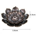 thumbnail image 2 of Alloy Incense Burner Stick Holder Buddhist Lotus Line Incense Plate Sandalwood Coil Base Temple Yoga Studio Home Decoration, 2 of 6