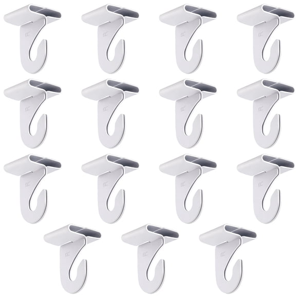 Gansita 15 Pares de Ganchos de Techo para Colgar Blancos Ganchos de Techo Resistentes Ganchos de Barra en T de Metal Ganchos de Techo Suspendidos para Azulejos Clips de Techo para el Hogar Aula Rejill