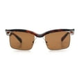thumbnail image 3 of Aerodynamic Streamline Plastic Half Rim Rimless Rectangle Fashion Sunglasses Tortoise - Brown, 3 of 8