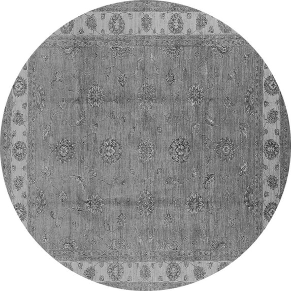 Ahgly Company Indoor Round Oriental Gray Traditional Area Rugs, 6' Round