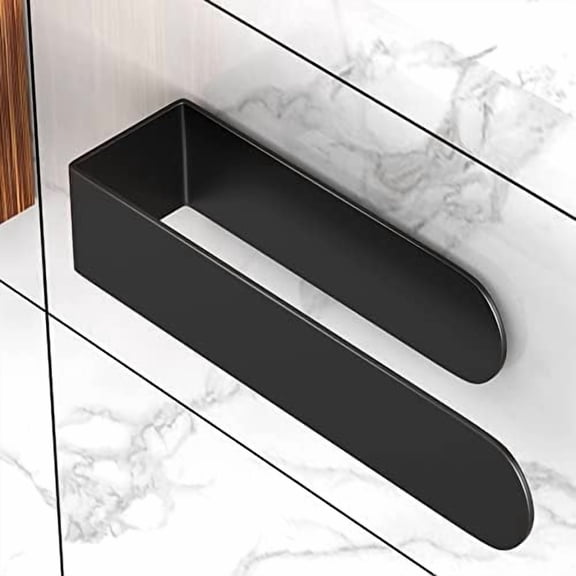 Hand Towel Holder, Black Hand Towel Bar, Stainless Steel Self Adhesive Bathroom Towel Bar Stick on Wall
