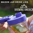 thumbnail image 4 of Brewing America Azure Standard Mason Jars 32 oz Wide Mouth Purple Glass Mason Drinking Jars with Lid Set of 2, 4 of 8