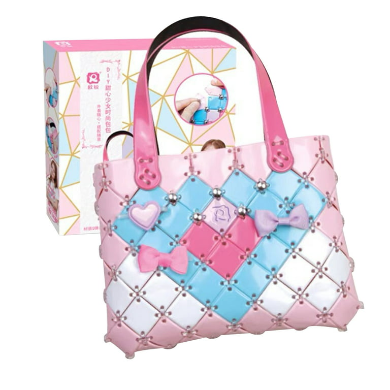DIY Craft Fashion Purse 142Pc Charms Pink Purple Bag Girls Kids Crafts
