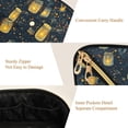 thumbnail image 5 of FORMRS Makeup Bag Travel Cosmetic Organizer for Women Fold Flat Zipper Pouch with Handle, Orange Fireflies Pattern, 5 of 8