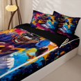 thumbnail image 3 of Homewish Colorful Football Player Zipper Twin Comforter Sets with Fitted Sheet and 2 Pillowcases, Dynamic Sports Zipper Bedding Set for Men and Boys, Black Reversible, 4pcs, 3 of 6