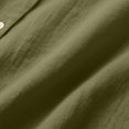 thumbnail image 4 of AKOEE Cotton Button Down Shirts for Women Long Sleeve Dressy Casual Lapel Blouses Plus Size Curved Hem Fall Tops (XS, Army Green), 4 of 6