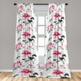 thumbnail image 2 of Hibiscus Window Curtains, Watercolor Silhouettes of Springtime Asian Flowers Dreamy Look Artwork, Lightweight Decor 2-Panel Set with Rod Pocket, Pair of - 28"x63", Magenta and Purpleblue, by Ambesonne, 2 of 3