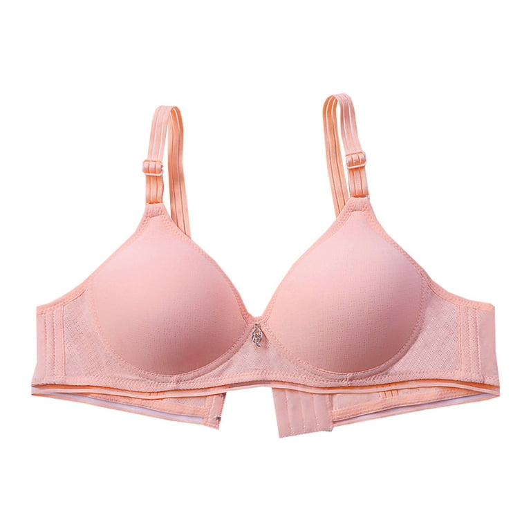 Lopecy-Sta Woman's Fashion Front Closure Rose Beauty Back Wire Free Push Up  Hollow Out Bra Underwear Savings Clearance Bras for Women Everyday Bras  Pink 