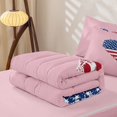 thumbnail image 6 of Manfei Cute American Flag Heart Zipper Queen Comforter Set with Fitted Sheet and 2 Pillowcases,Pink Zipper Bedding Set,Pink Reversible,4pcs, 6 of 8