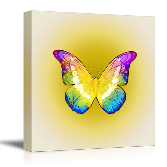 wall26 Canvas Wall Art Colorful Butterfly Pictures Home Wall Decorations for Bedroom Living Room Paintings Canvas Prints Framed - 12x12 inches