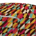 thumbnail image 2 of Abstract Ottoman Pouf, Funky Geometric Square Boxes with Parallel Color Bars Triangles Stripes Retro, Decorative Soft Foot Rest with Removable Cover Living Room and Bedroom, Multicolor, by Ambesonne, 2 of 3