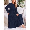 thumbnail image 2 of Blue Long Sleeve Tiered Maxi Dress With Floral Print, 2 of 28