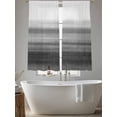 thumbnail image 6 of Black White Ombre Semi Sheer Curtains 72 Inch Length 2 Panels Set, Vintage Minimalism Abstract Stripes Sheer Kitchen Curtain Privacy Voile Window Curtain for Living Room Bedroom Rod Pocket Drapes, 6 of 7