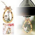 thumbnail image 2 of Easter Wooden Rabbit & Egg Ornament Double Layer Cut Out Hanging Decoration for Easter Parties, 2 of 2