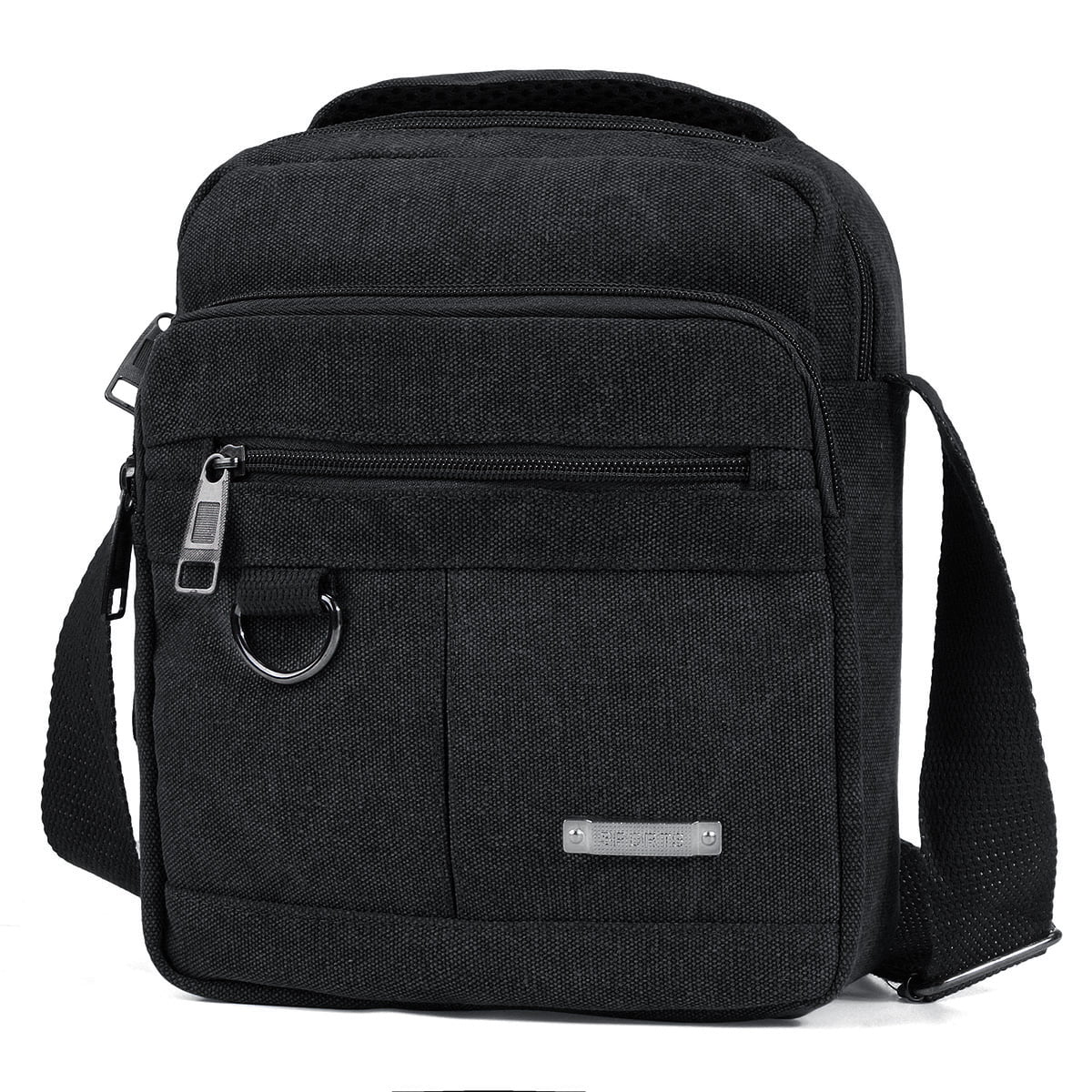 Black Crossbody Shoulder Bags Travel Bag Man Purse Casual Sling Pack for Work Business Mens Messenger Bag 