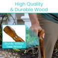 thumbnail image 2 of Bastón de madera Vive para hombres, mujeres y personas mayores. Punta de goma de un solo punto de 91 cm con mango de mimbre. Agarre ergonómico para mayor equilibrio y estabilidad. Producto ligero de a, 2 of 5