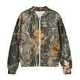 thumbnail image 4 of COEQINE Women's Bomber Jacket Zip Up Long Sleeve Varsity Shackets Lightweight Coat with Pockets, Stand Collar Loose Fit Casual Jacket Fall Winter Outfits, Small, Camo Hunting Forest, 4 of 7
