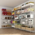 thumbnail image 3 of Ktaxon 1500LBS Heavy Duty Wire Shelving, 5-Tier Extra-wide Metal Shelves, Steel Garage Storage Rack, Adjustable DIY Commercial Shelving for Pantry Storage Organizer, 58"W x 13.8"D x 71"H,Chrome, 3 of 18